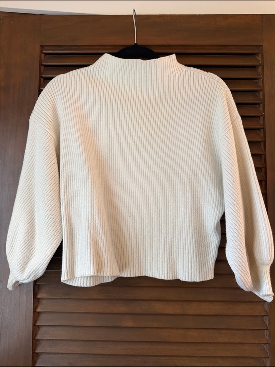 Line & Dot Sweaters - Line & Dot Cream Ribbed Turtleneck Sweater